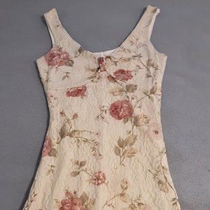 Charlotte Russe Beige and Pink Floral Dress Size S